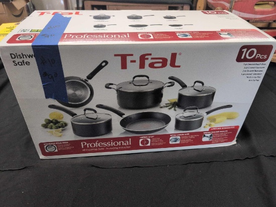 T Fal 10pc pot and pan set new in box