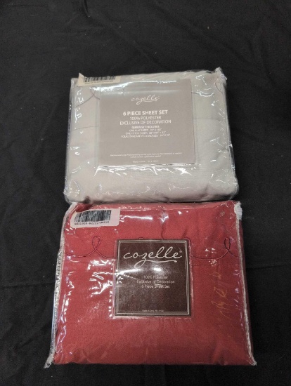 Pair of Cozelle 6 piece Queen sheet sets