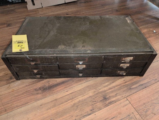 Vintage green paint metal file organizer