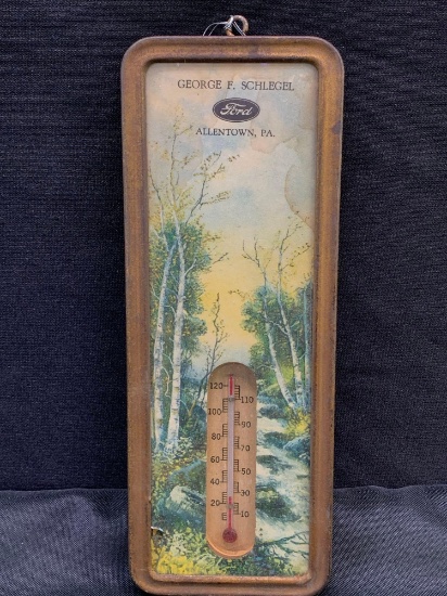 George f Schlegel Allentown PA Ford dealership advertising thermometer