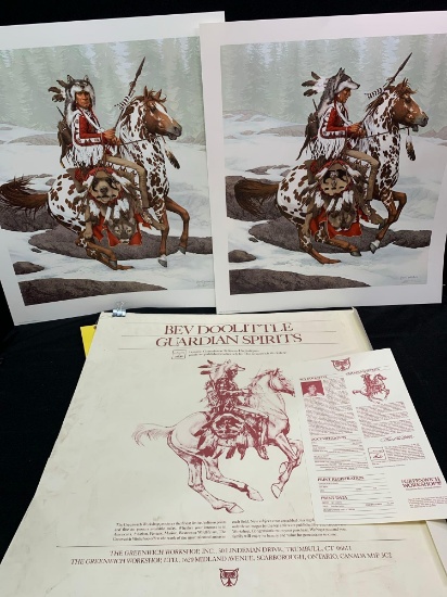 Pair of Bev Doolittle Guardians Spirits prints with envelope