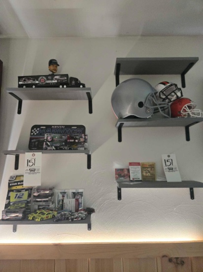 Signed "Baker Mayfield" rookie cards, helmets and NASCAR items.