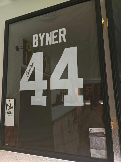 Framed "Byner" Jersey with autograph