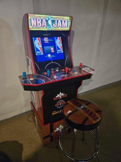 NBA Jam Arcade Game w/ Stool