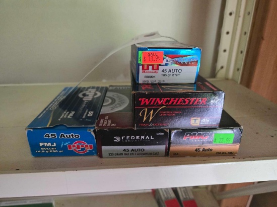 5 Boxes of 45 Auto
