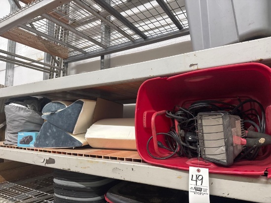 work light, chargers, blue tooth intercom and foam pads