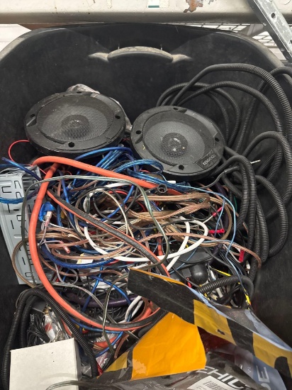 five totes of tools and hardware