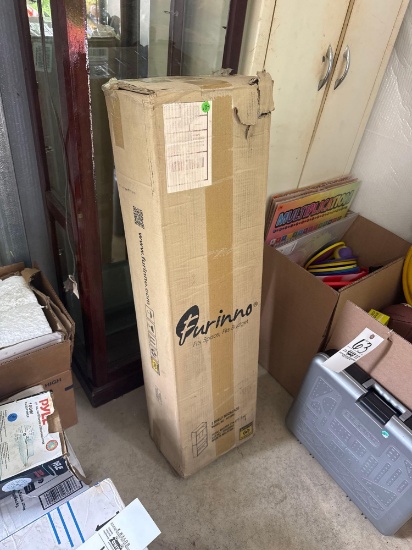 nib book case, curio and metal shelf