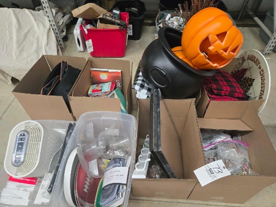 Holiday Decor, Lighted Village, Air Purifier, Books, and Kitchenware