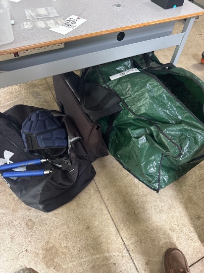 under armor bag with martial arts items and artificial Christmas tree