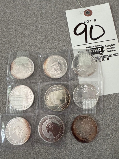 9 silver 1oz rounds