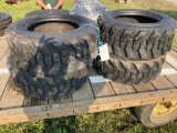 (4) 10-16.5 Skid Loader Tires