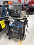 welding cart with Miller 22A 24V wire feeder + Miller XMT 450cc/cv welder