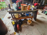 Worktable & Contents - Jerry Can, Oils, Sprays, Tools, & more