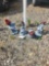 4 Small Concrete Gnome Statuettes