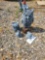 2 Concrete Owl Statuettes & 2 Small Squirrel Statuettes