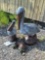2 Concrete Pelican Statuettes & 2 Small Turtle Statuettes
