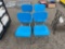 4 Metal Base Plastic Top Chairs