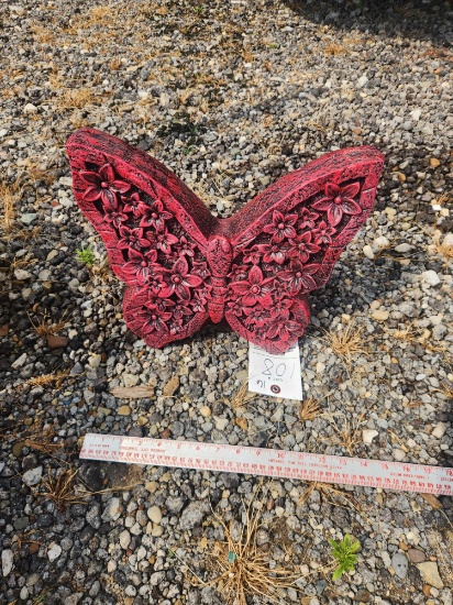 Ornate Cement Butterfly Statuette