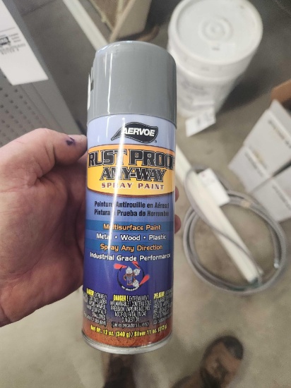 4 Boxes of Aervoe Rust Proof Any-Way Meter Gray Spray Paint