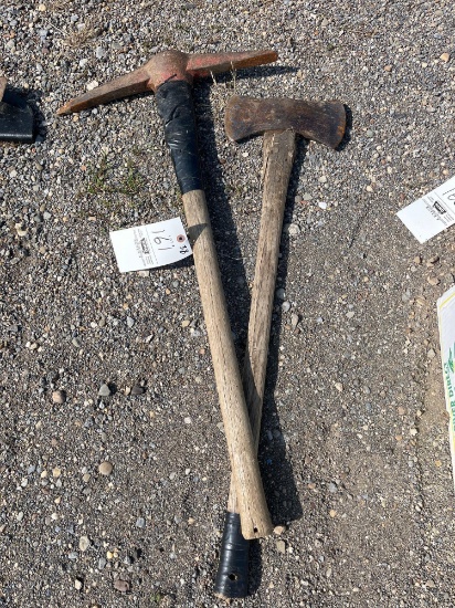 Pick axe and a 2 sided axe