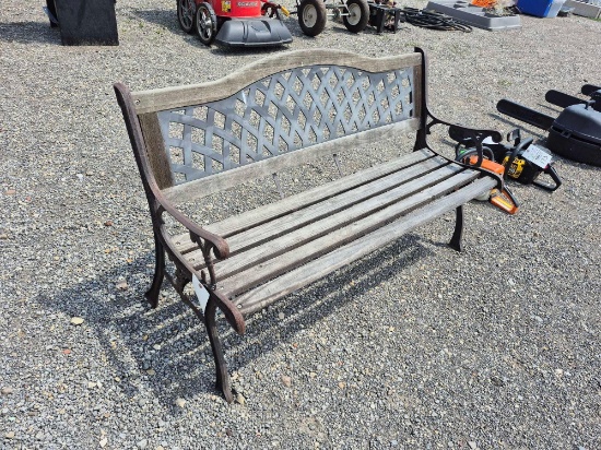 Cast Iron Base Wooden Outdoor Bench