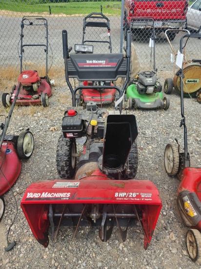 Yard Machines 26in Snowblower unknown condition