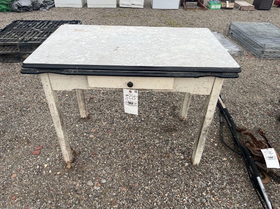 Wooden Metal Top Table