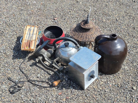 Kitchen Items, Meat Grinder, & Small Decor