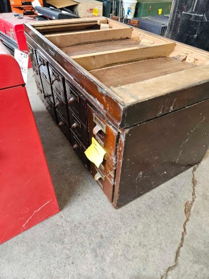 Old card cateloge cabinet full of hdwr