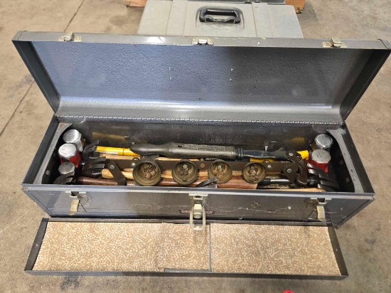 Tool box w/ key, hammers, nail puller