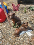 Concrete Dog Statuette & Cement Wolf Statuette