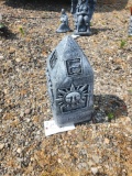 Ornate Concrete Cardinal Pillar Statuette