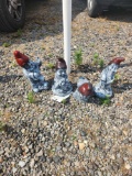 4 Small Concrete Gnome Statuettes