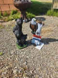 Concrete Bear Cub Statuette & Home of the Brave Eagle Statuette