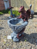Small Concrete Dragon Birdbath