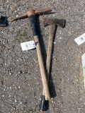 Pick axe and a 2 sided axe