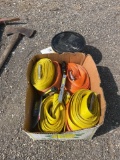 Anchoring cement, straps, flashlights