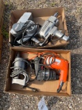 2 Boxes of Assorted Drills & Belt Sander