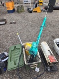 Cooler, net, minnow bucket
