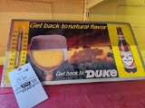 Metal Duke adv sign with thermometer