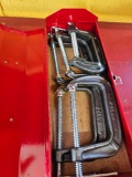 Toolbox with c clamps