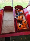 2 toolboxes with pipe clamps