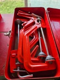 Toolbox with clamps