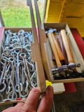2 boxes eye hooks, hammers