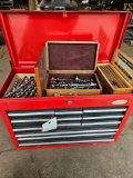 Toolbox with auger bits, chisels, tools