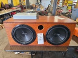 Kenwood 12in subwoofers, ported box, 1600watt 2 channel pyramid arctic amp