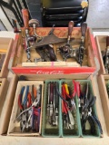 Drills, pliers, planes, coke crate
