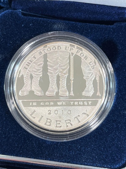 2010 American Veterans Disabled for Life Proof Silver Dollar