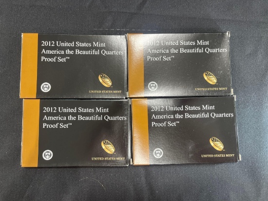(4) 2012 U.S. Mint, America the Beautiful Quarters Proof Sets